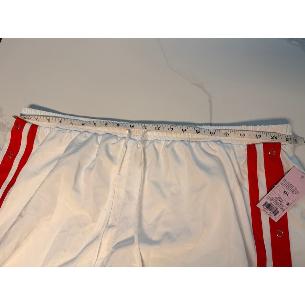 NWT Wild Fable White Snap Side Athletic Shorts XXL Red Stripe Y2K - Picture 6 of 8